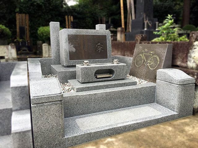 洋型墓石施工例