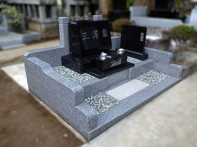 洋型墓石施工例