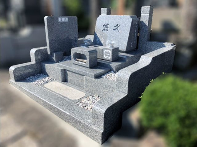 洋型墓石施工例