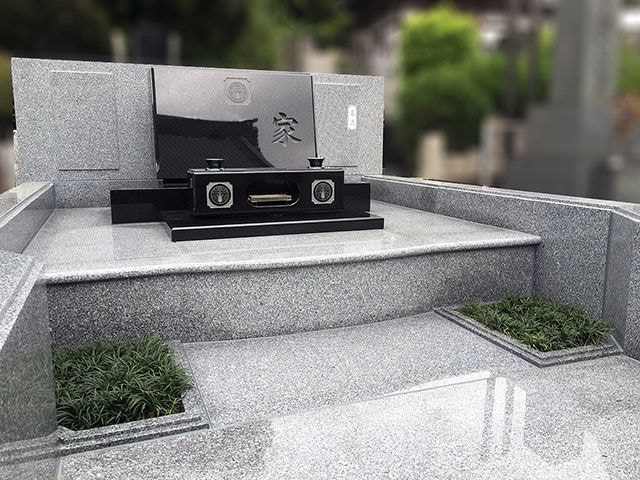 洋型墓石施工例