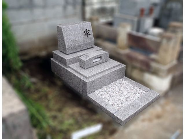 洋型墓石施工例